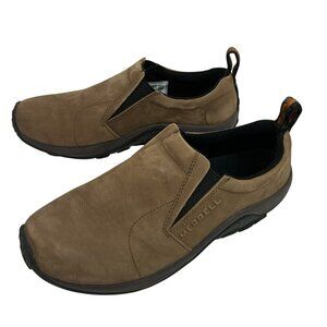 Merrell Jungle Moc Slip-On Hiking Casual Shoes Men’s 9.5W Brown Nubuck Leather